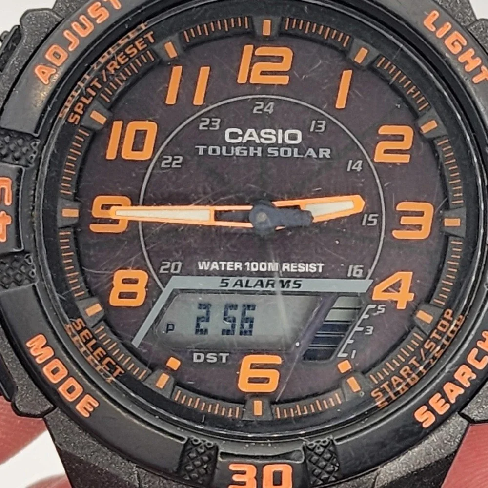 Casio 5208 AQ-S800W Light Up‎ Tough Solar Digital Watch Tested Works